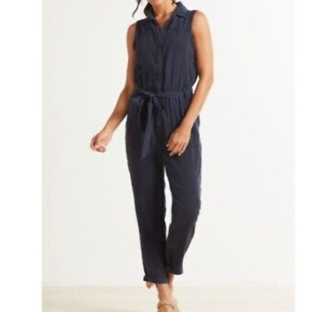 Anthropologie Cloth & Stone Sleeveless Navy Jumpsuit